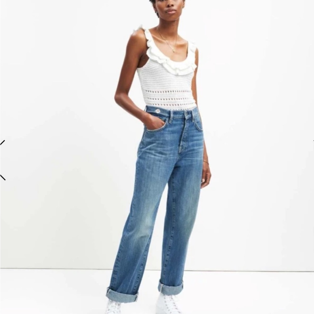 7 for All Mankind EASY STRAIGHT WITH EMBROIDERY IN SPRUCE RIGID
